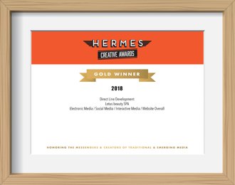 Hermes Creative Awards - Gold Certificate