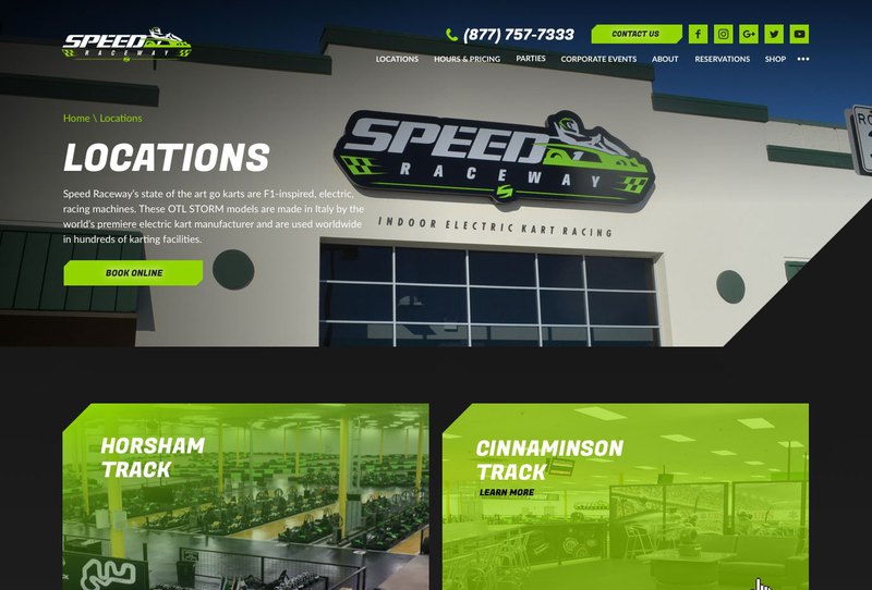New web design of Speed Raseway website