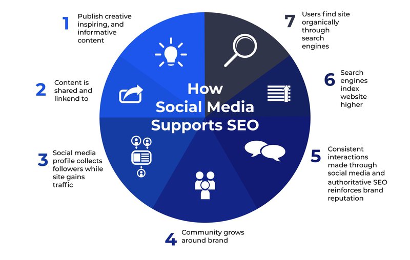 graph that shows the ways in which social media and SEO are interconnected