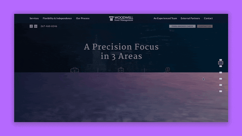 Symmetry web design for Woodwell website