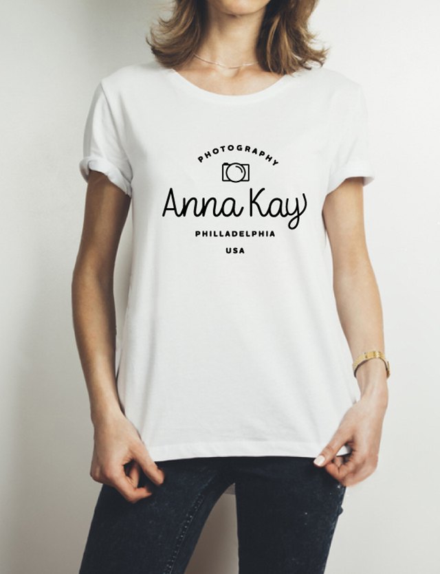 Anya Kay logotype on t-shirt
