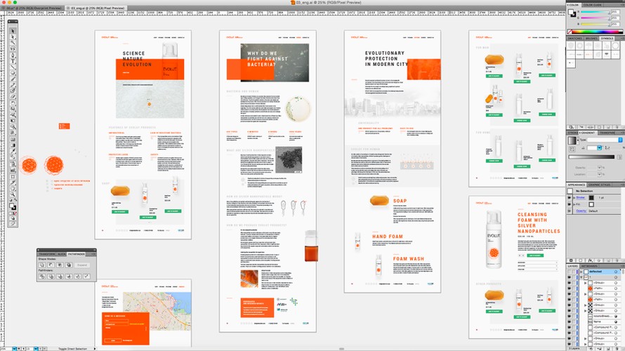 Web design process in Adobe