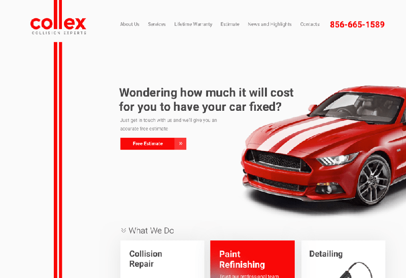 New web design of Collex home page