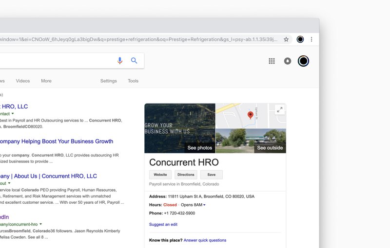 Concurrent HRO on Google My Business | Our SEO work