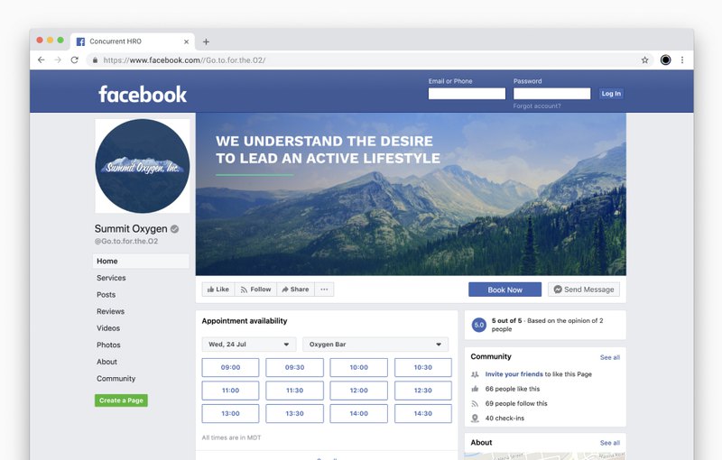 Client’s Redesigned Facebook Page