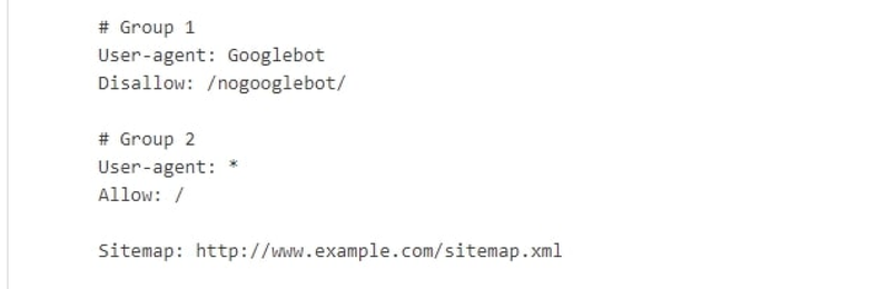 an example of a robots.txt file