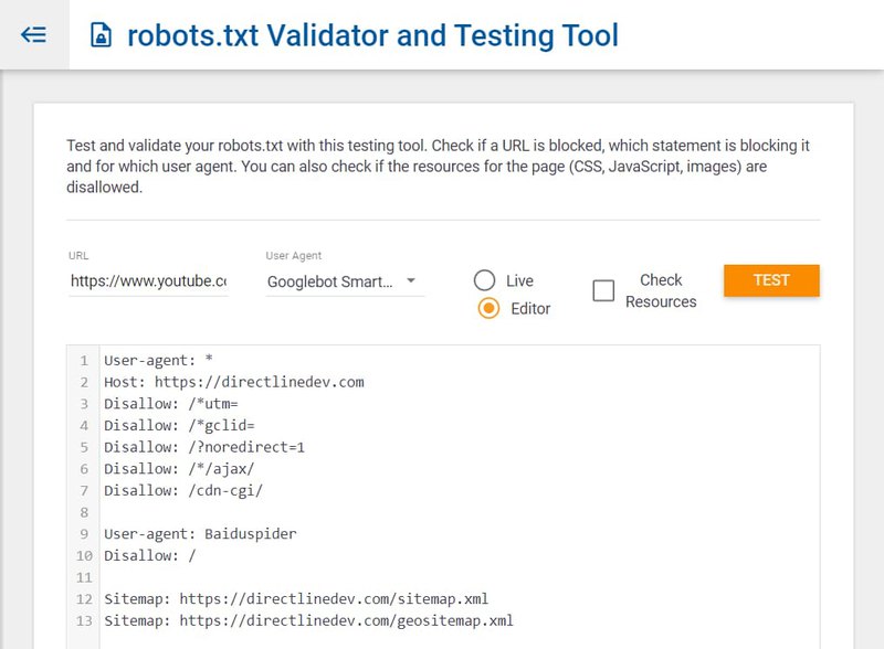 Example of robots.txt tester program