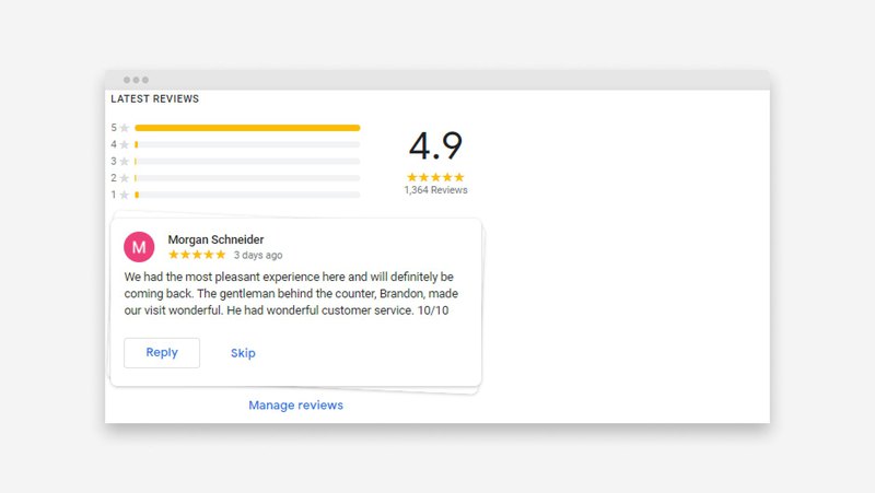 Screenshot of reviews statistics for High Country Healing company in Google Business