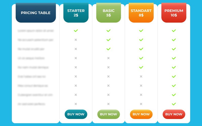 Marketing strategy infographic with the pricing options for subscriptions on a brand’s website