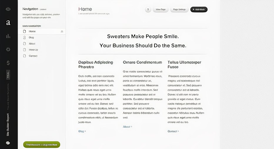 screenshot of the website preview screen on Squarespace