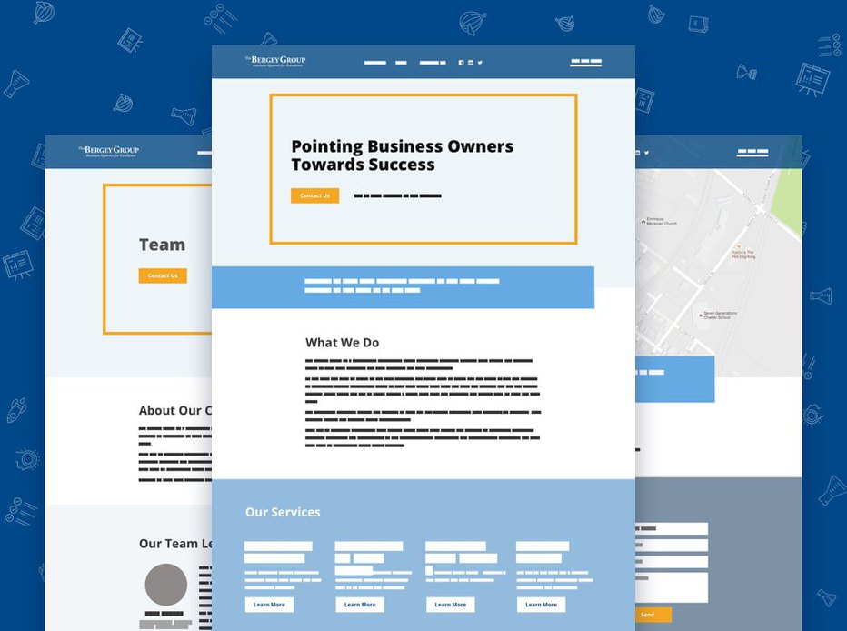 Web design for The Bergey Group website pages