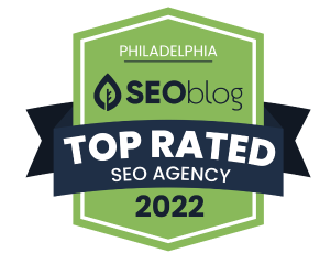 Green logo of Top Rated SEO Agency award of 2022 Philadelphia by SEOblog
