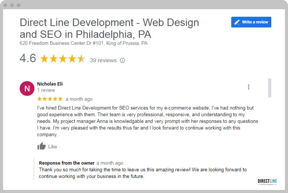 An example of a customers review about the services and the answer for it