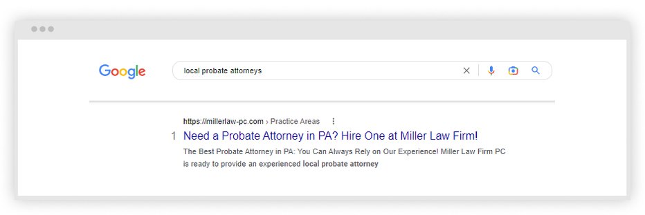 Search result for the “local probate attorneys” request