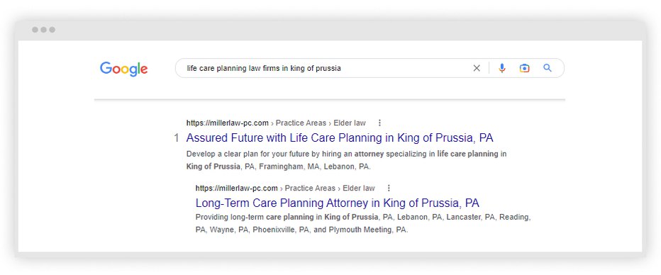 Search result for the “life care planning law firms in king of prussia” request