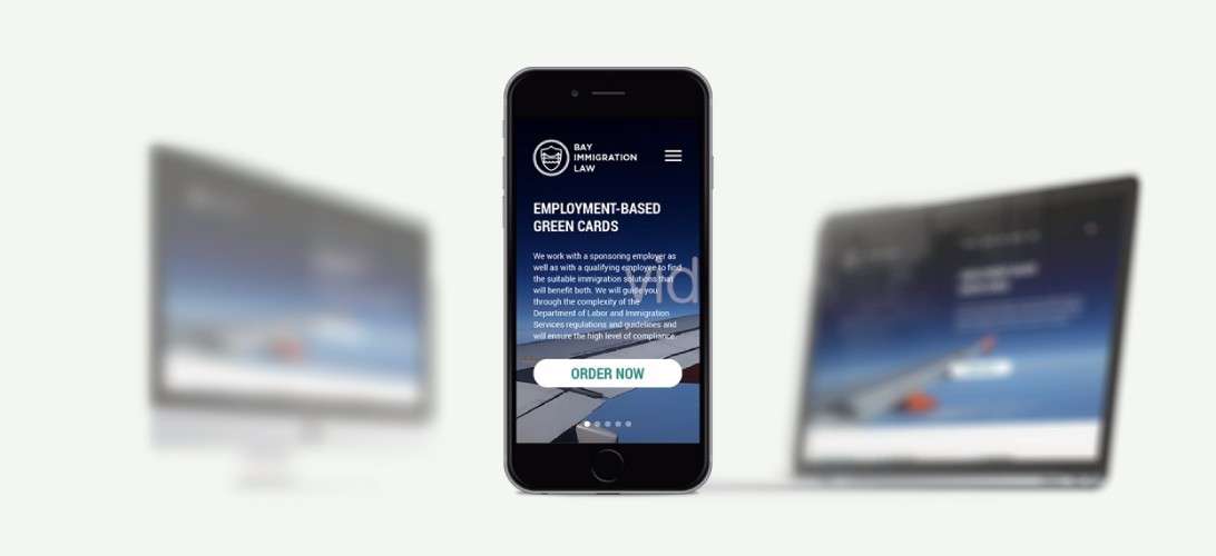 Mobile website design using the homepage text