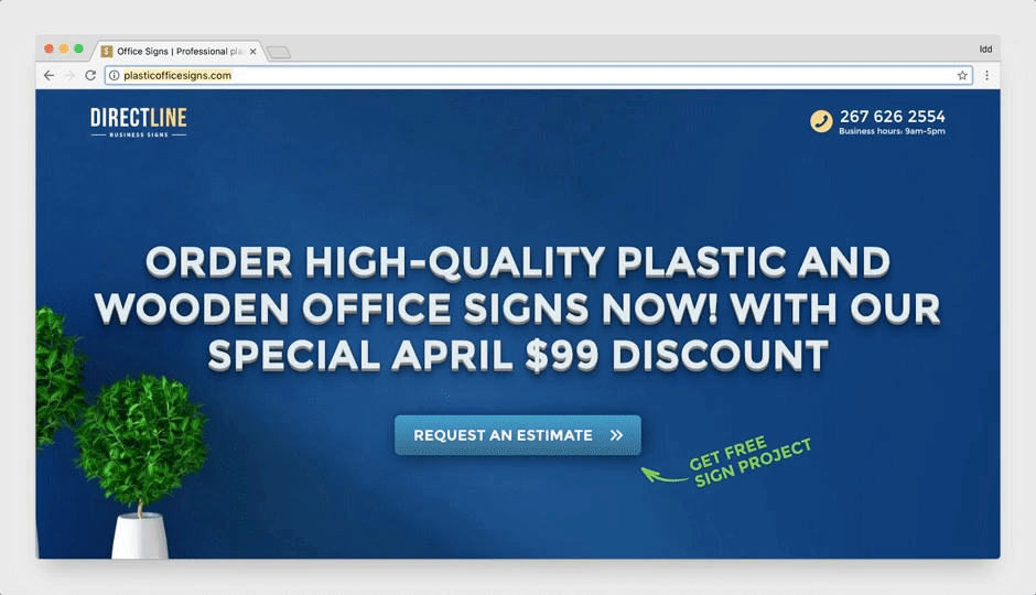 Changing conversion in the Business Office Signs website